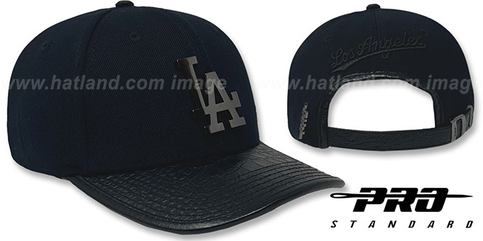 Dodgers LOW-PRO 'BLACK METAL BADGE STRAPBACK' Black Hat by Pro Standard