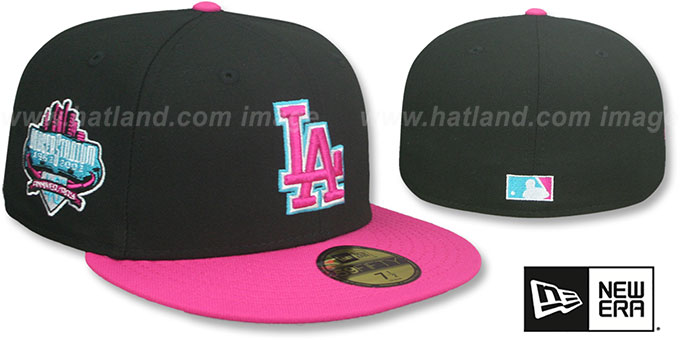 Dodgers 'MIAMI VICE SIDE-PATCH' Black-Beetroot Fitted Hat by New Era