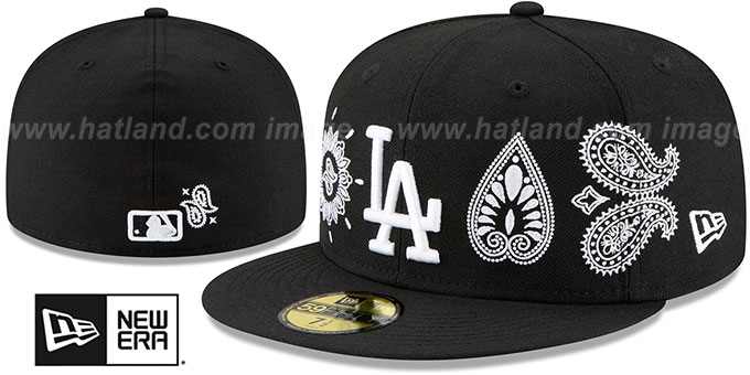 Dodgers 'PAISLEY ELEMENTS' Black Fitted Hat by New Era