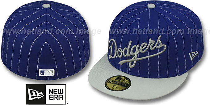 Dodgers 'PIN-SCRIPT' Royal-Grey Fitted Hat by New Era