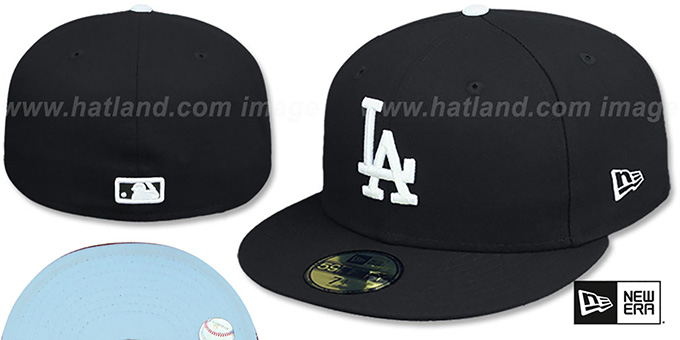 Dodgers 'SKY-BOTTOM' Black Fitted Hat by New Era