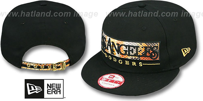 Dodgers 'SNAKE-WORD STRAPBACK' Black Hat by New Era