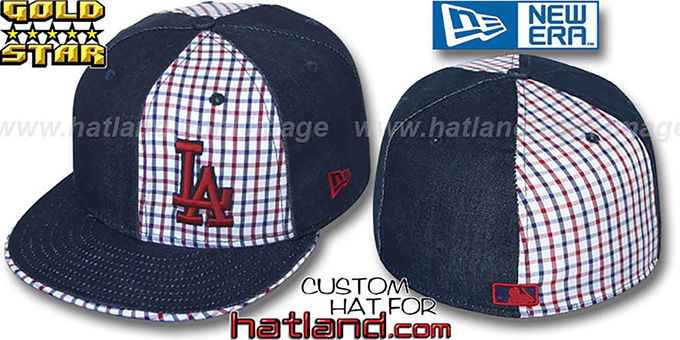 Dodgers 'SOUTHPAW SLUGGA' Plaid-Navy Denim Fitted Hat by New Era