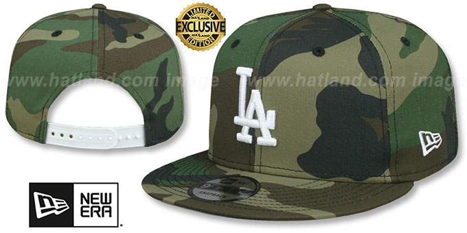 Dodgers 'TEAM-BASIC SNAPBACK' Army Camo-White Hat by New Era