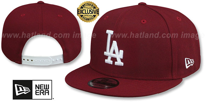 Dodgers 'TEAM-BASIC SNAPBACK' Burgundy-White Hat by New Era