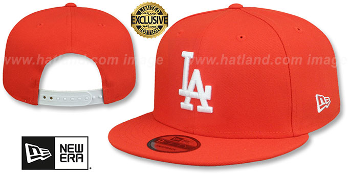 Dodgers 'TEAM-BASIC SNAPBACK' Orange-White Hat by New Era