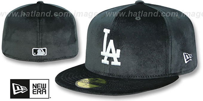 Dodgers 'TEAM-BASIC VELOUR' Black Fitted Hat by New Era