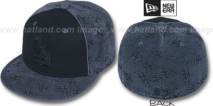 Dodgers 'TEAM-FLOCKING' Black-Grey Fitted Hat by New Era