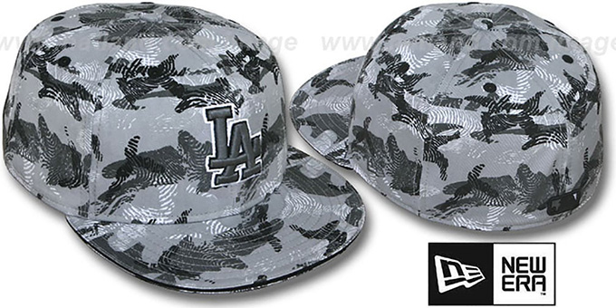 Dodgers 'THUMBPRINT' Grey Fitted Hat by New Era