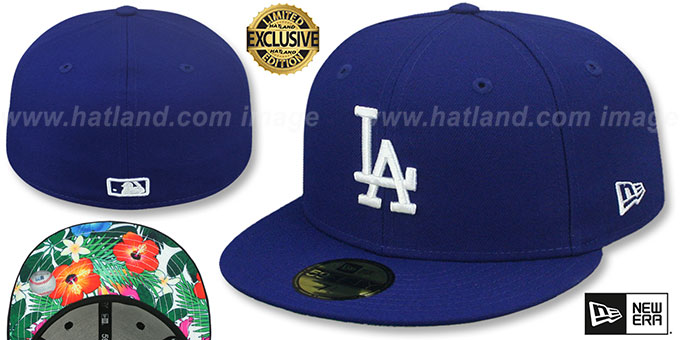 Dodgers 'TROPICAL BLOOM FLORAL-BOTTOM' Royal Fitted Hat by New Era