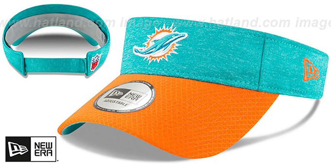 Dolphins '18 NFL STADIUM' Aqua-Orange Visor by New Era