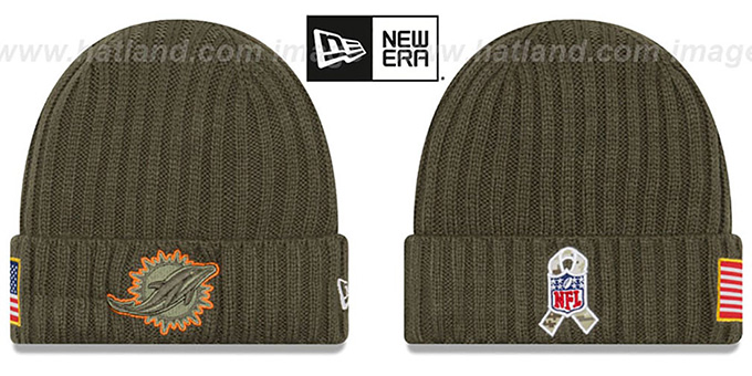 Dolphins '2017 SALUTE-TO-SERVICE' Knit Beanie Hat by New Era