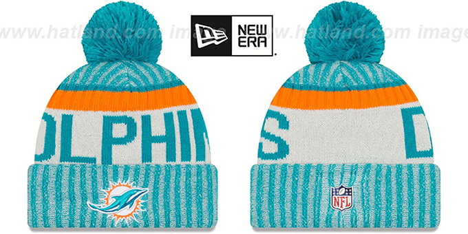 Dolphins '2017 STADIUM BEANIE' Aqua Knit Hat by New Era