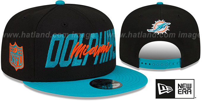 Dolphins '2022 NFL DRAFT SNAPBACK' Black-Aqua Hat by New Era