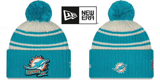 Dolphins '2022 NFL SIDELINE' Knit Beanie Hat by New Era