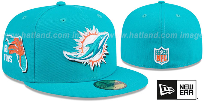 Dolphins 2024 'NFL DRAFT' Aqua Fitted Hat by New Era