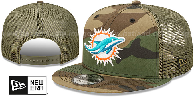 Dolphins 'ARMY CAMO TRUCKER' Hat by New Era