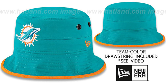 Dolphins 'BASIC-ACTION' Aqua Bucket Hat by New Era