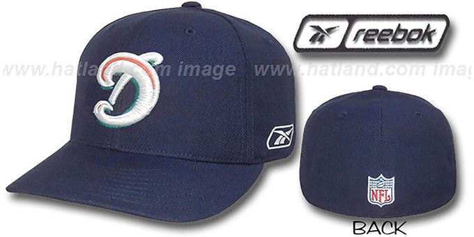 Dolphins 'COACHES' Fitted Hat by Reebok - navy