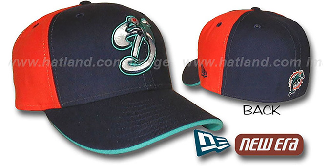 Dolphins 'DECEPTOR PINWHEEL' Navy-Orange Fitted Hat