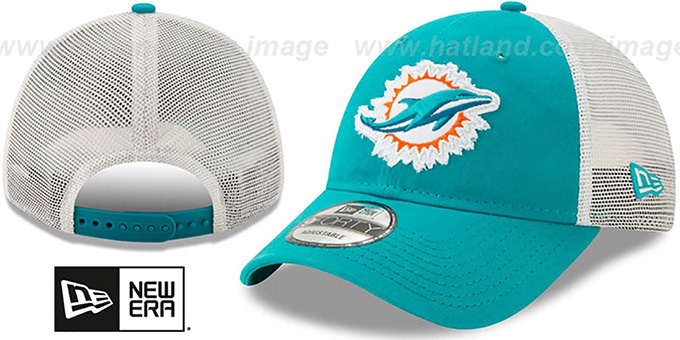 Dolphins 'FRAYED LOGO TRUCKER SNAPBACK' Hat by New Era