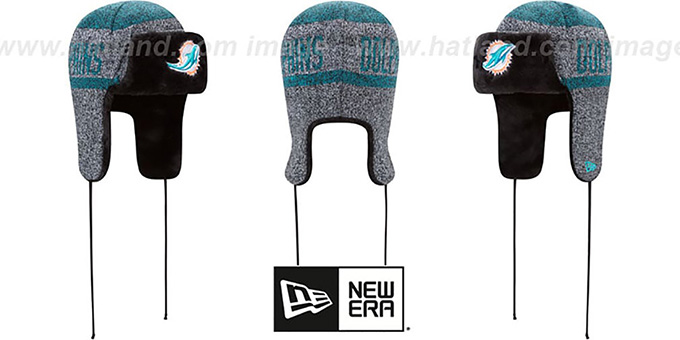 Dolphins 'FROSTWORK TRAPPER' Aqua Knit Hat by New Era