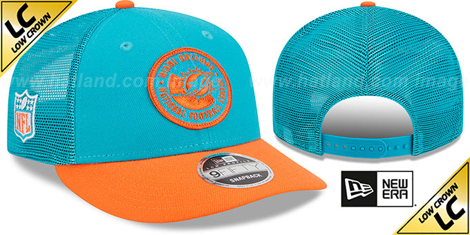 Dolphins 'LP TRUCKER SIDELINE SNAPBACK' Aqua-Orange Hat by New Era