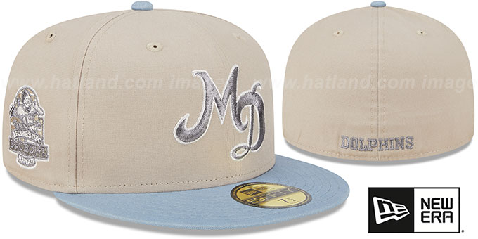 Dolphins 'NFL CITY ORIGINALS' Beige-Powder Fitted Hat by New Era