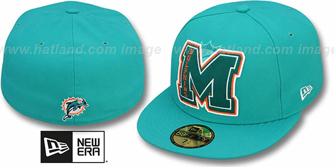 Dolphins 'NFL FELTN' Aqua Fitted Hat by New Era