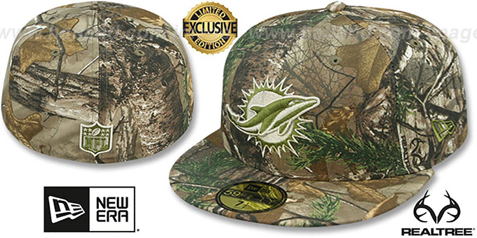 Dolphins 'NFL TEAM-BASIC' Realtree Camo Fitted Hat by New Era