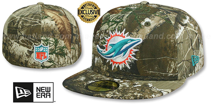 Dolphins 'NFL TEAM-BASIC' Realtree Camo Fitted Hat by New Era