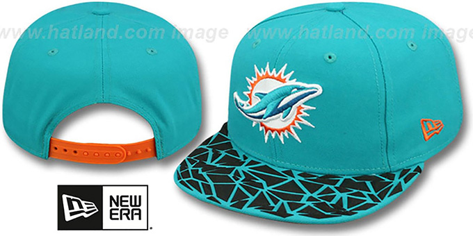 Dolphins 'RUBBER MATTE SNAPBACK' Aqua Hat by New Era