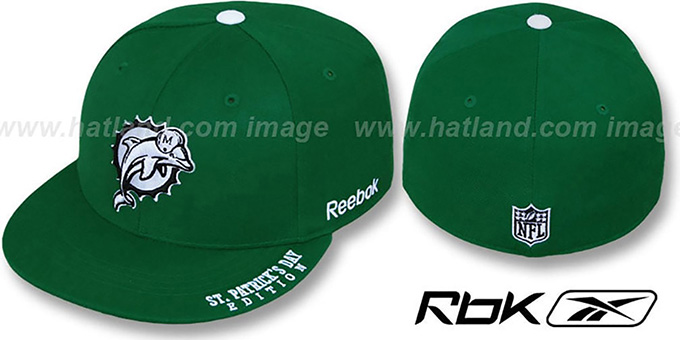 Dolphins 'St Patricks Day' Green Fitted Hat by Reebok