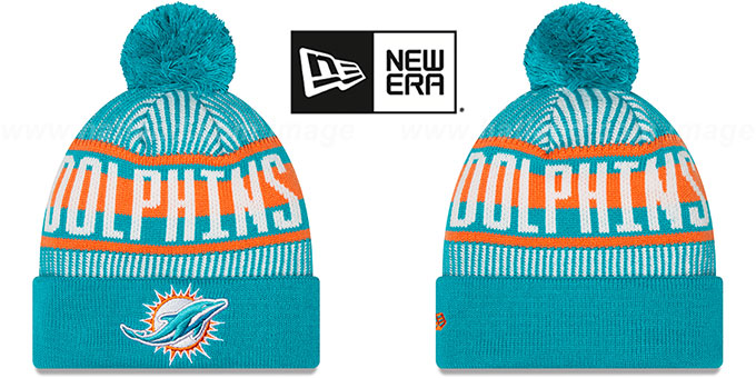 Dolphins 'STRIPED' Knit Beanie Hat by New Era