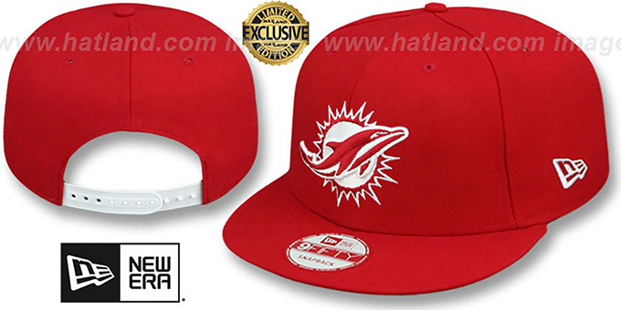 Dolphins 'TEAM-BASIC SNAPBACK' Red-White Hat by New Era