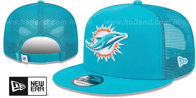 Dolphins 'TEAM-BASIC TRUCKER SNAPBACK' Aqua Hat by New Era