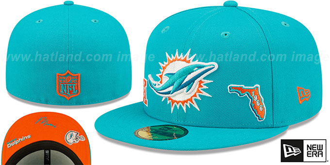 Dolphins 'TRIPLE THREAT IDENTITY' Aqua Fitted Hat by New Era