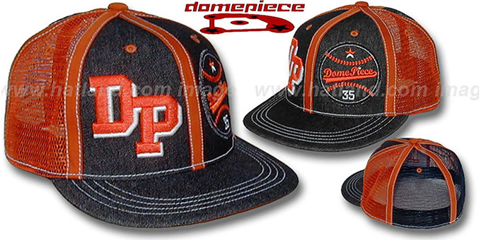 Domepiece 'DP-BASEBALL DUAL LOGO' Black-Orange Hat