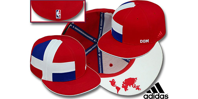 Dominican Republic 'WORLD NBA' Red Fitted Hat by adidas