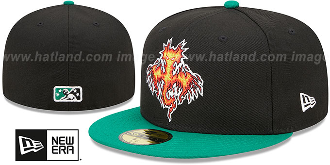 Dragons 'MILB MARVEL DEFENDERS' Black-Green Fitted Hat by New Era