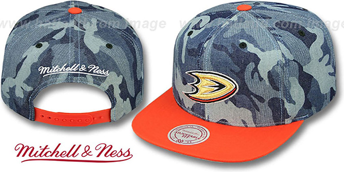 Ducks 'DENIM-CAMO SNAPBACK' Blue Hat by Mitchell and Ness