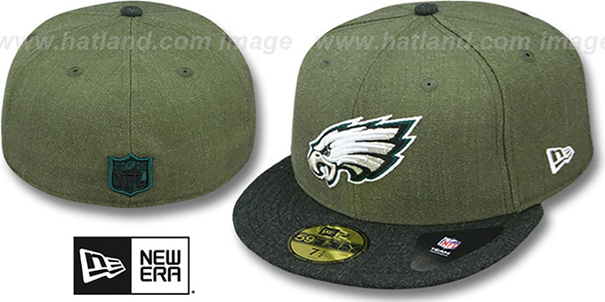 Eagles '2T-HEATHER ACTION' Green-Charcoal Fitted Hat by New Era