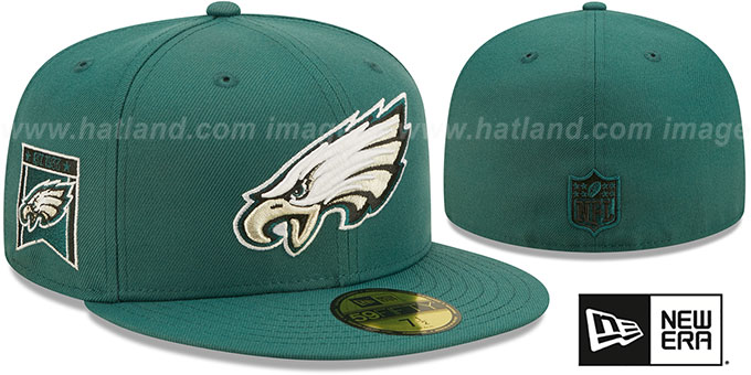 Eagles 'BANNER SIDE-PATCH' Green Fitted Hat by New Era