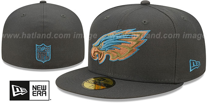 Eagles 'COLOR PACK MULTI' Charcoal Fitted Hat by New Era