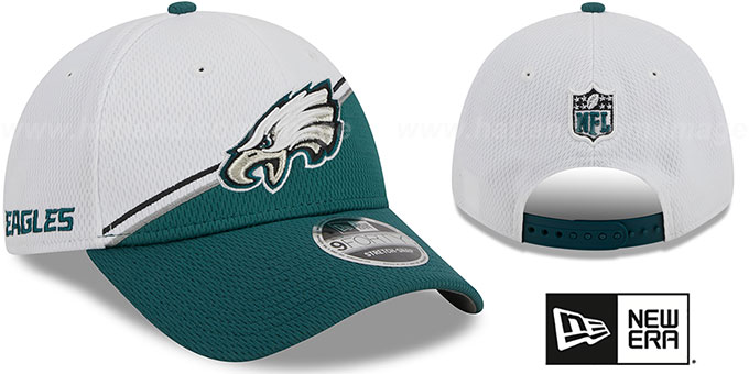 Eagles 'DASHMARK SIDELINE SNAPBACK' White-Green Hat by New Era