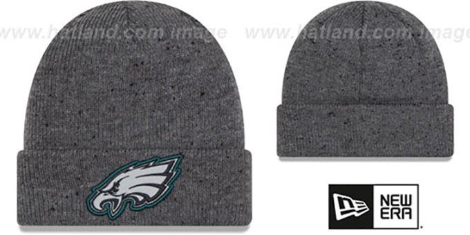 Eagles 'HEATHERED-SPEC' Grey Knit Beanie Hat by New Era