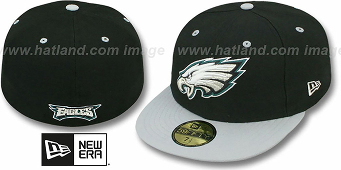 Eagles 'NFL 2T-TEAM-BASIC' Black-Grey Fitted Hat by New Era