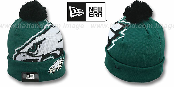 Eagles 'NFL-BIGGIE' Green Knit Beanie Hat by New Era