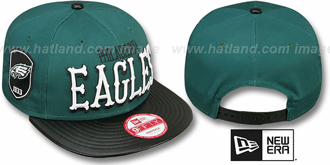 Eagles 'NFL ENGLISH-WORD SNAPBACK' Green-Black Hat by New Era