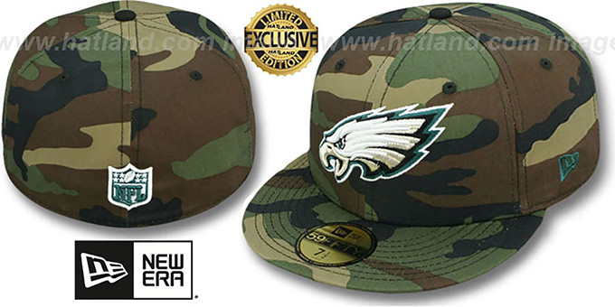 Eagles 'NFL TEAM-BASIC' Army Camo Fitted Hat by New Era